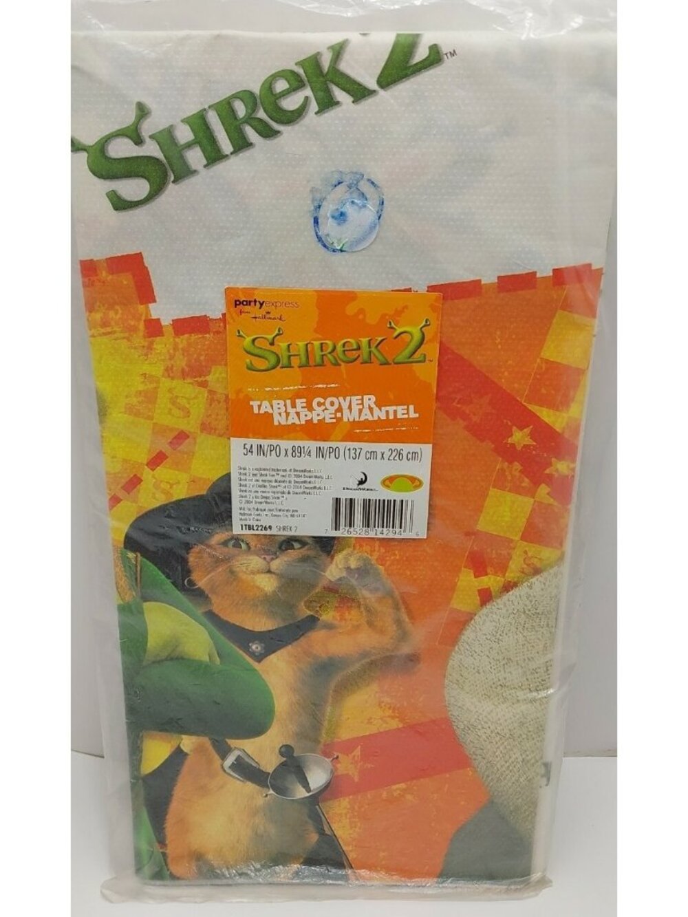 Shrek 2 Hallmark Party Express Plastic Table Cover 54" x 89-1/4"